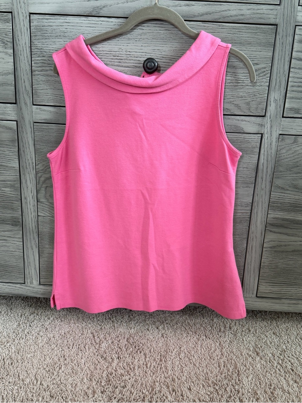 Talbot’s Cowl Neck Tank Top in Vibrant Pink
